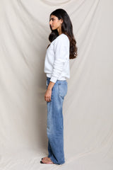 ziggy v-neck | reverse fleece v-neck sweatshirt | perfectwhitetee