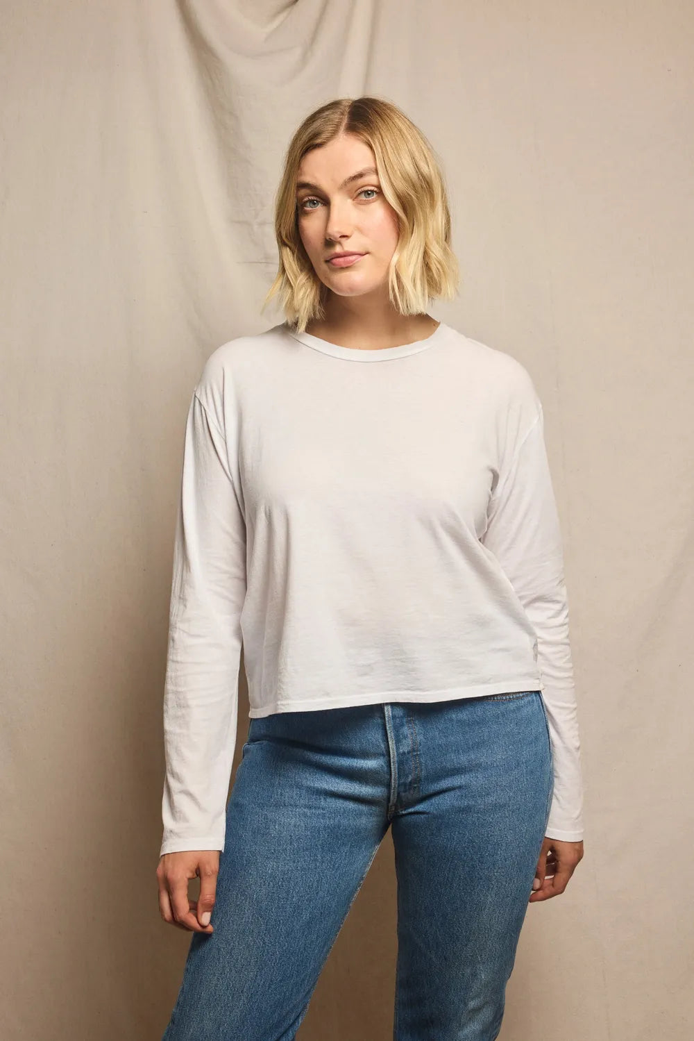 The axel | Long Sleeve Women's Crew Neck Tee – perfectwhitetee