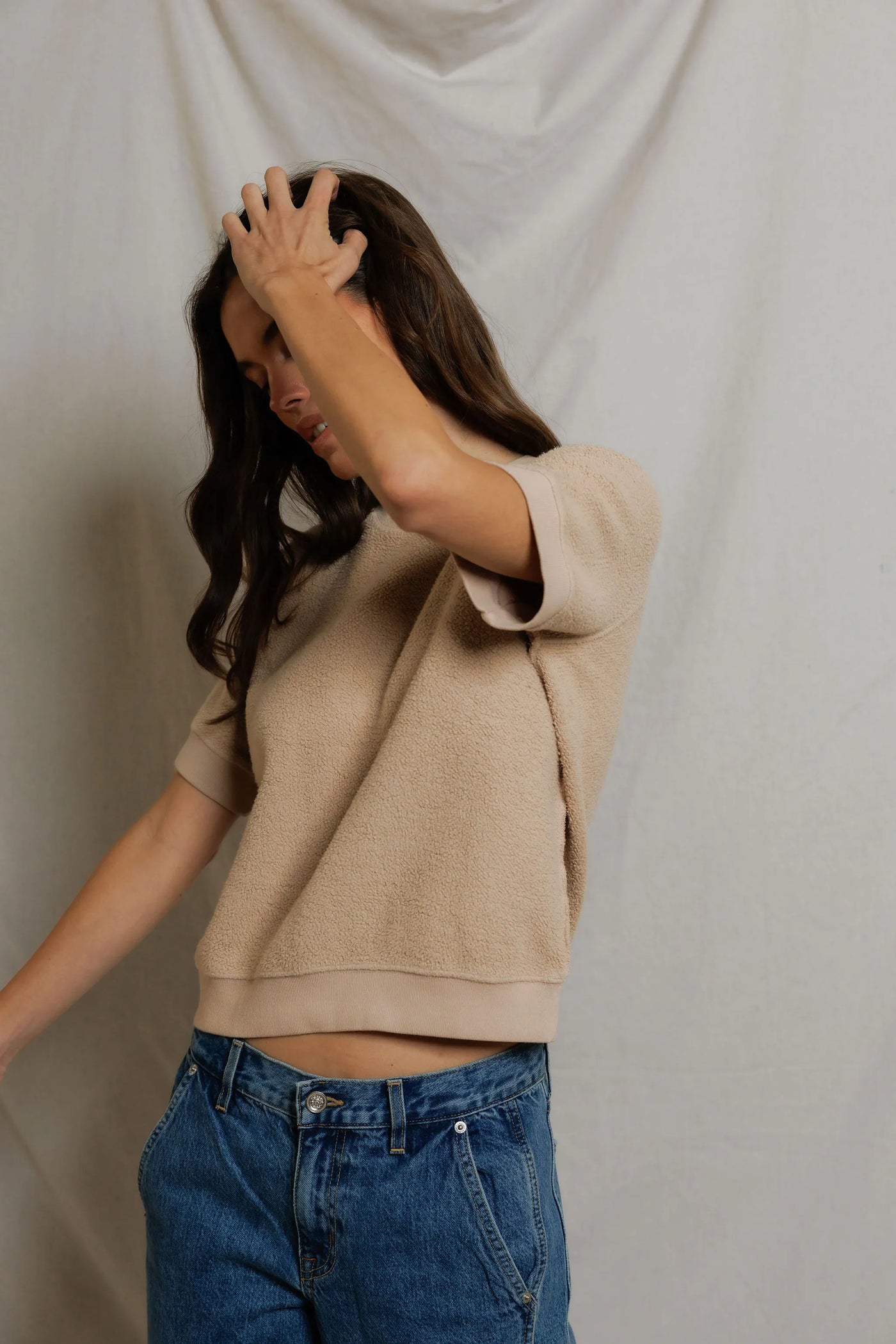 the ziggy short sleeve | reverse fleece cotton women's sweatshirt