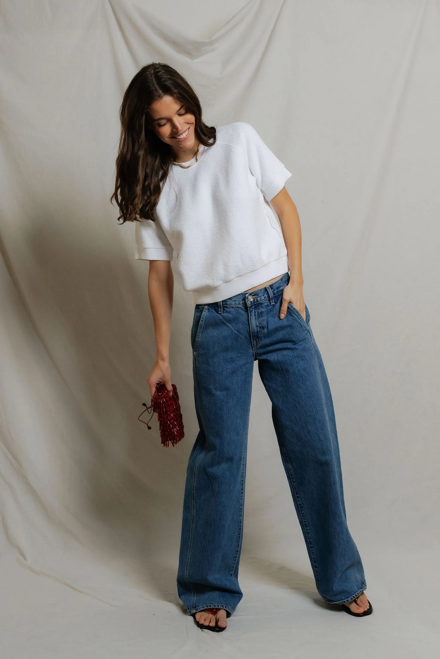 the ziggy short sleeve | reverse fleece cotton women's sweatshirt
