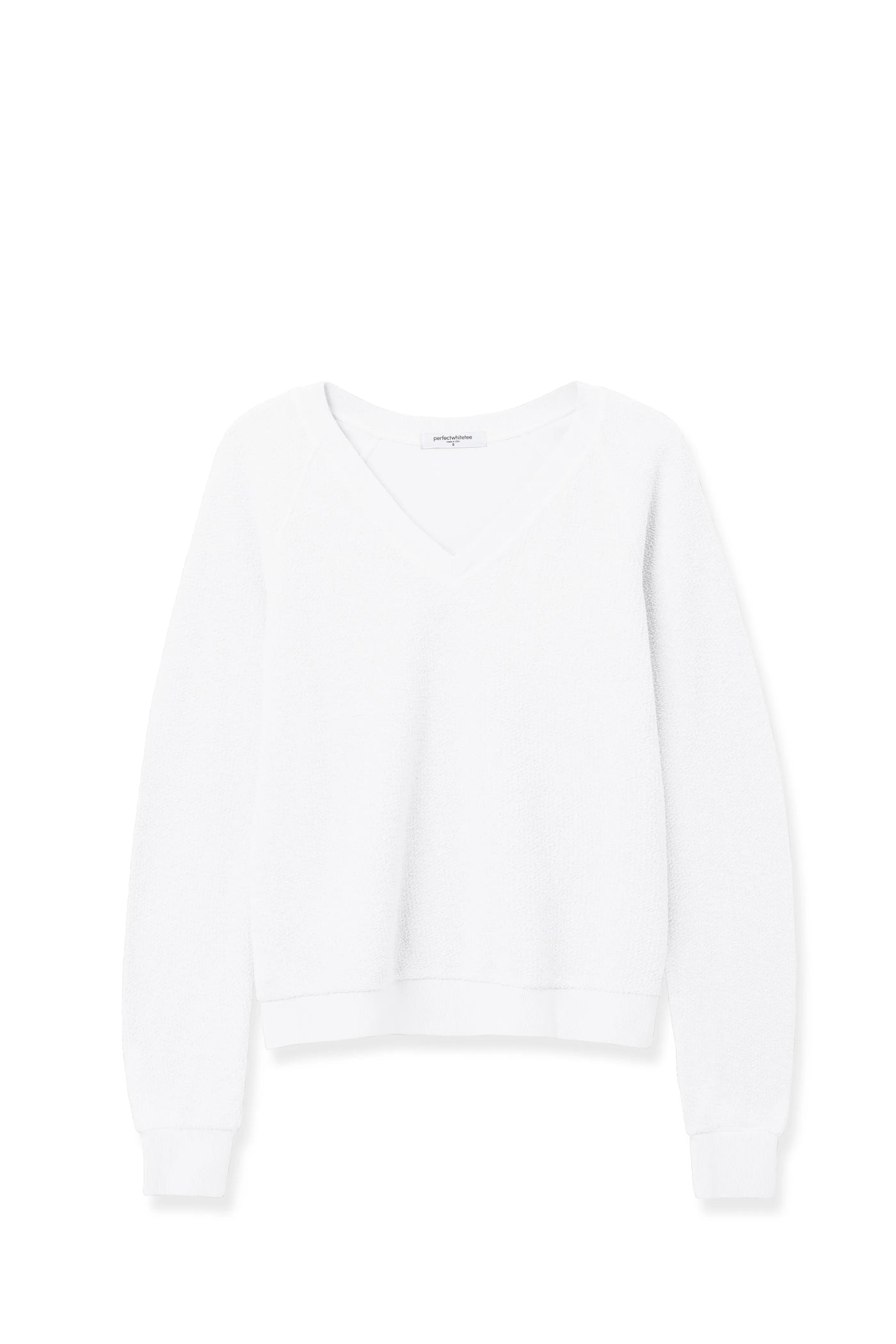 ziggy v-neck | reverse fleece v-neck sweatshirt | perfectwhitetee